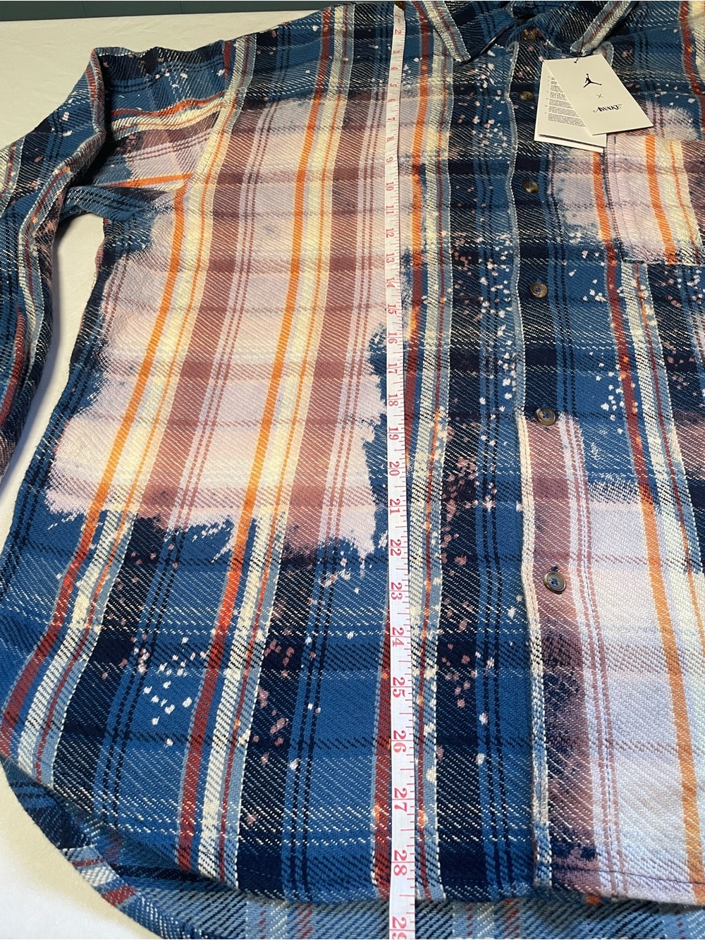Air Jordan x Awake NY Mens Bleached Flannel Shirt Size Large NWT - Picture 7 of 7